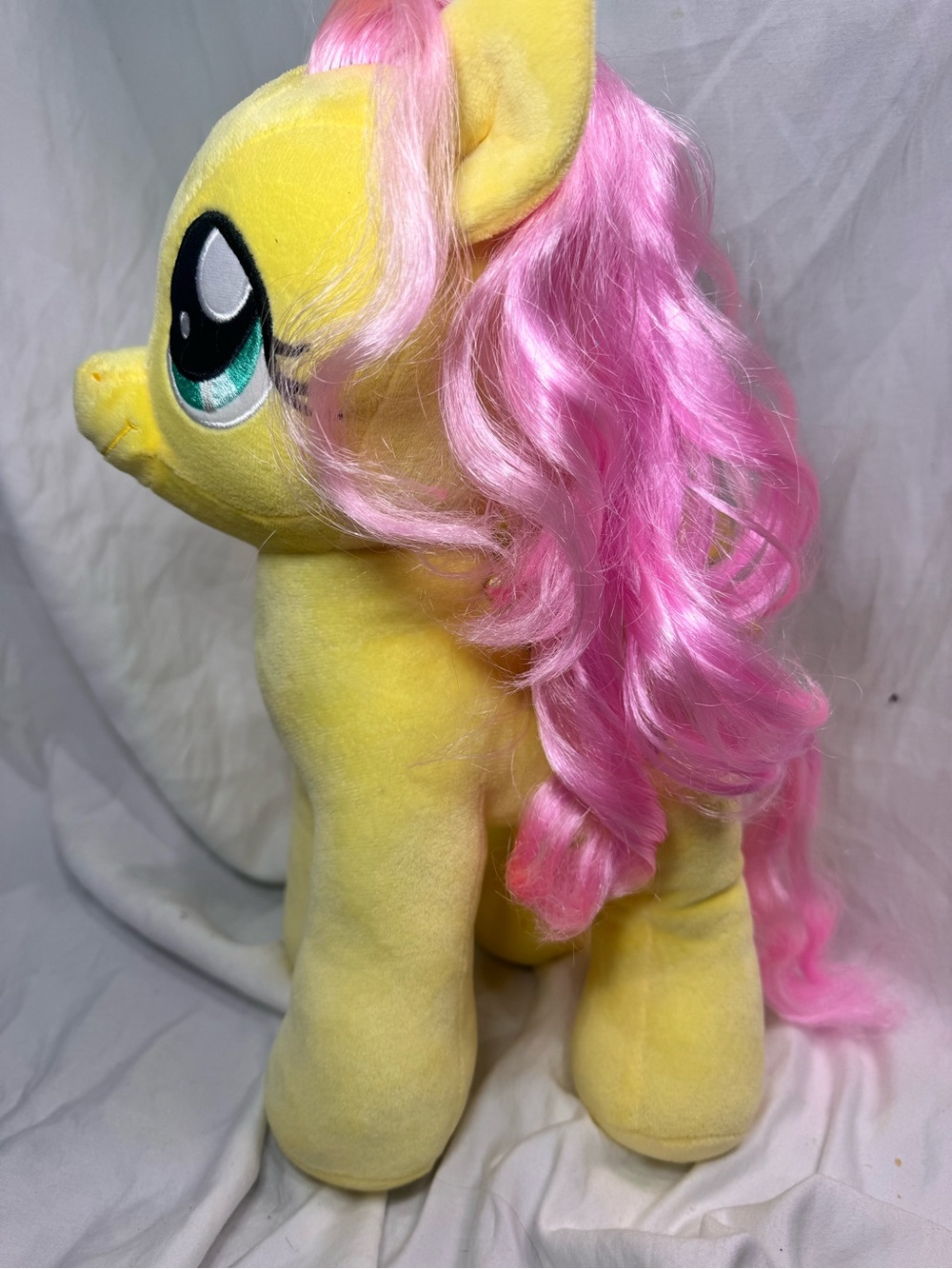 Rare MY LITTLE PONY FLUTTER SHY Build A Bear 16” Yellow Pegasus Pink Hair